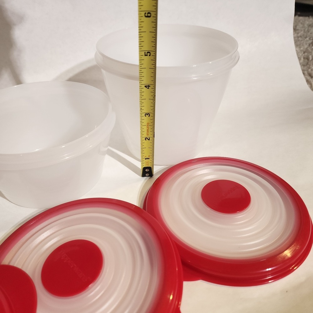 Tupperware Mini Stuffables Bowl Set of 3-Color‎ Red NEW - Picture 2 of 5